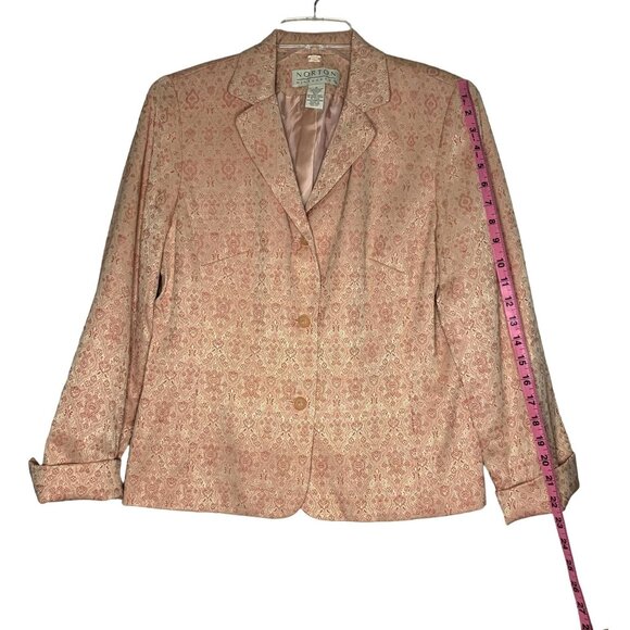 NORTON MCNAUGHTON Vintage Jacquard 2-Piece Suit Blazer & Pencil Skirt Size 6 - Picture 8 of 11